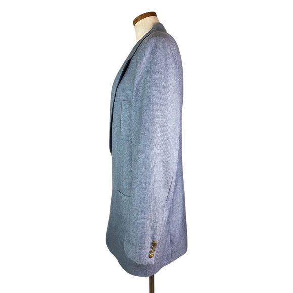 Flash Sale Lanvin Paris Vtg Lt Blue Sport Coat Blazer Jacket - Picture 5 of 15
